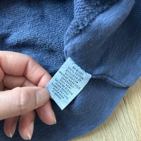 Vintage Polo Ralph Lauren Hoodie Blue Orange Pony Logo Pullover Fleece Men XL - Picture 8 of 11